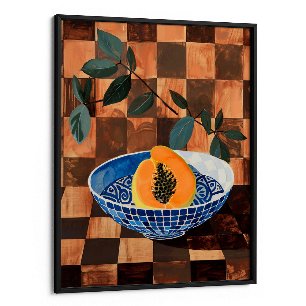 Papaya on Pattern Still Life Art Print - XS / Matte Paper / Rolled Art - Nook At You