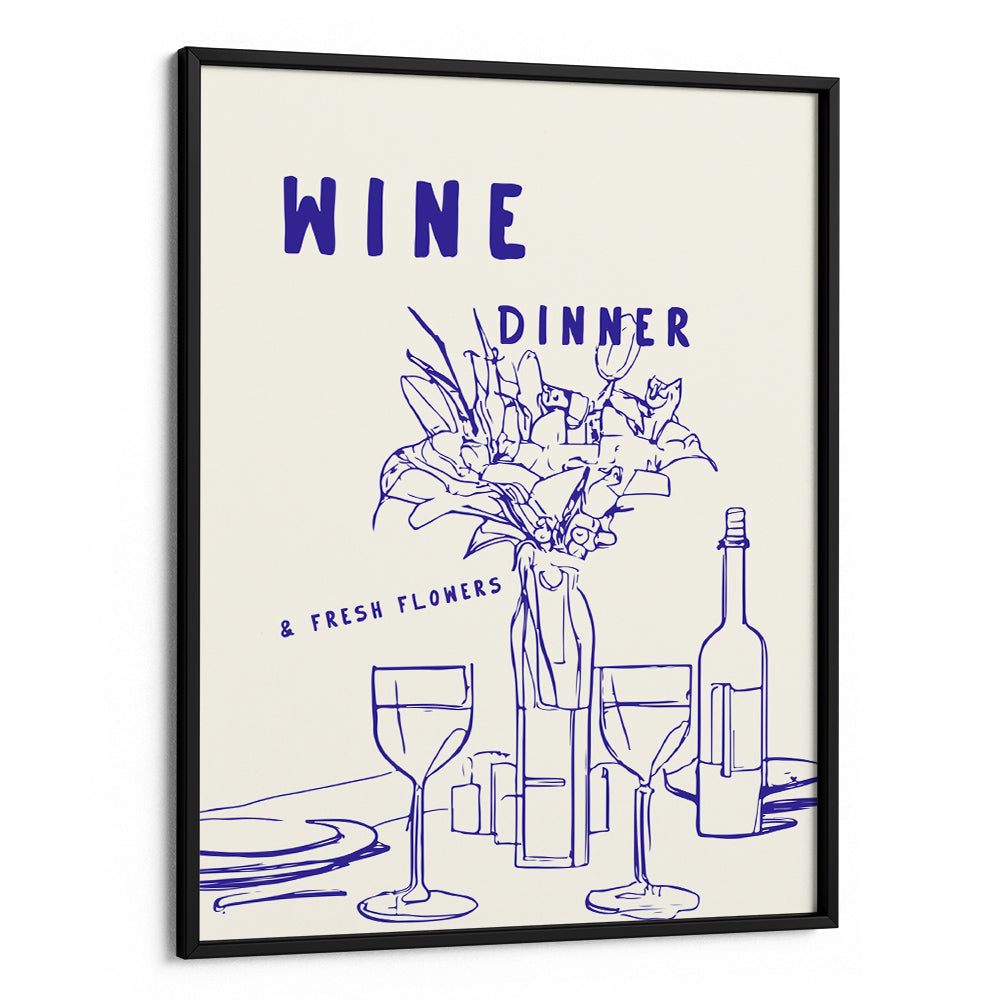 Floral Wine Evening Wall Art Print - XS / Matte Paper / Rolled Art - Nook At You