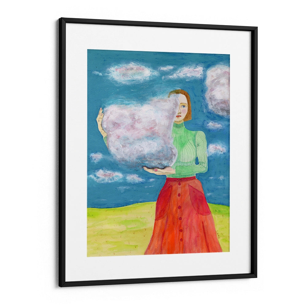 Head in the Clouds – Women Illustration Painting - XS / Matte Paper / Rolled Art - Nook At You