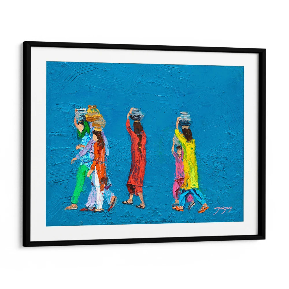 Colorful Water Carriers Canvas Painting for Living Room - XS / Matte Paper / Rolled Art - Nook At You