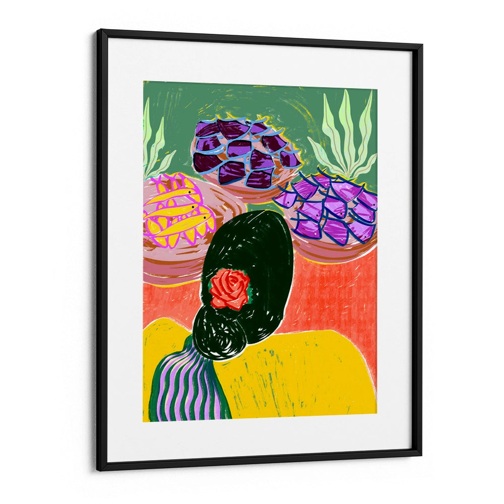 Woman With A Floral Hairstyle Abstract Wall Art Poster - XS / Matte Paper / Rolled Art - Nook At You