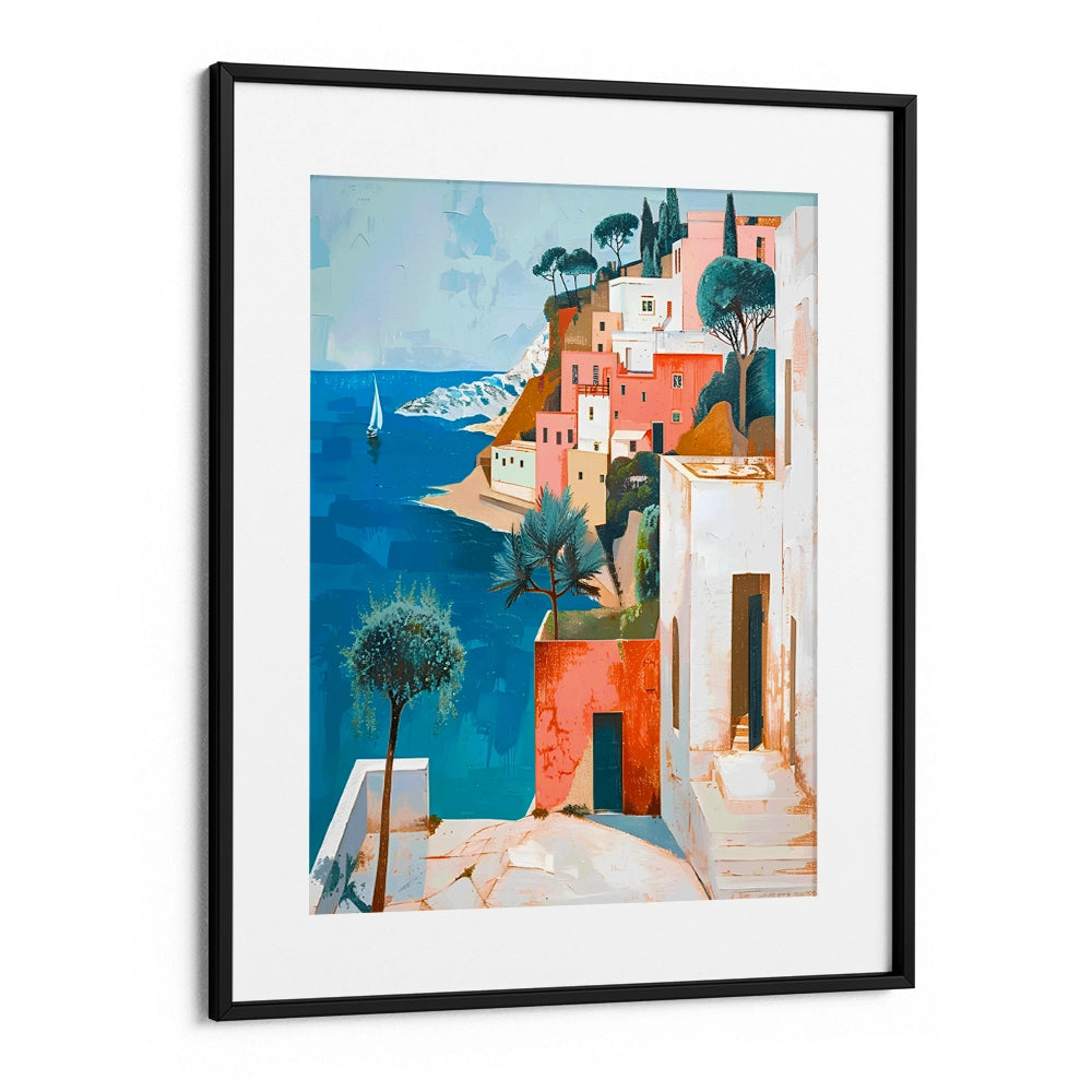 Mediterranean Village Landscape Canvas Painting - XS / Matte Paper / Rolled Art - Nook At You
