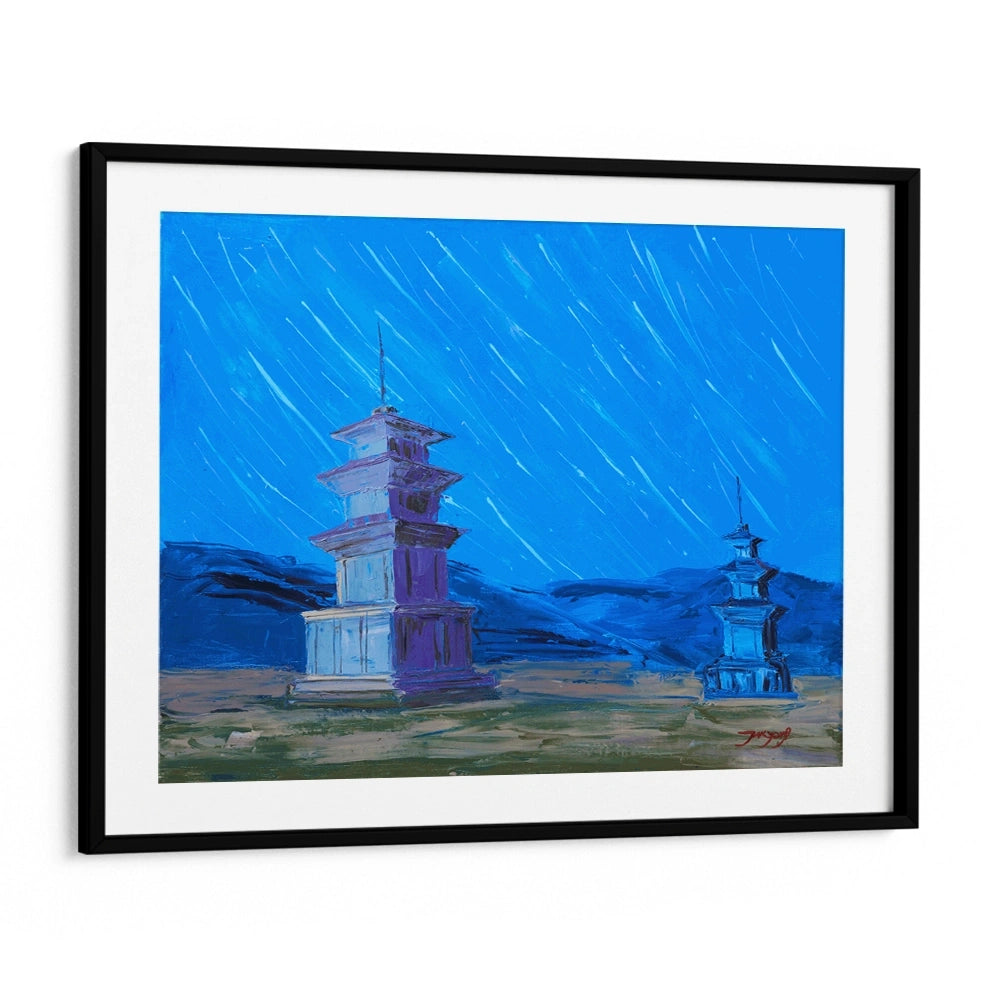 Ancient Pagodas Night Sky Landscape Wall Art Poster - XS / Matte Paper / Rolled Art - Nook At You