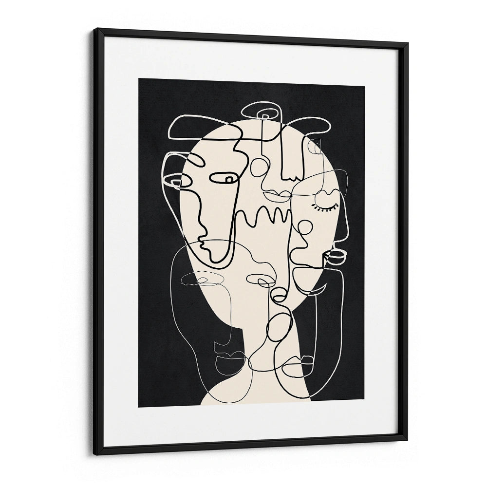 Abstract Line Faces Wall Art for Living Room - XS / Matte Paper / Rolled Art - Nook At You