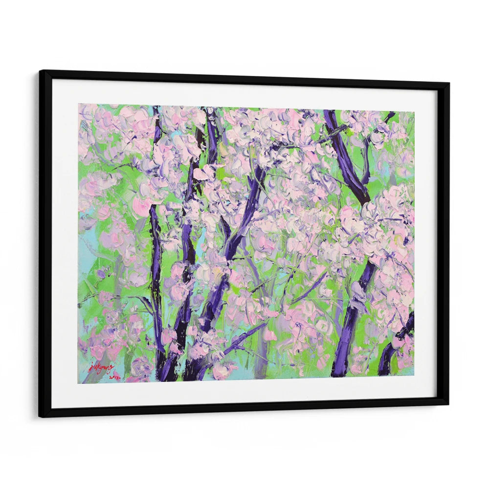 Blooming Cherry Trees Landscape Painting - XS / Matte Paper / Rolled Art - Nook At You