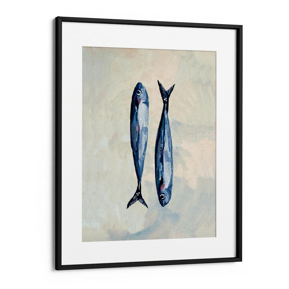 Sardines In Blue Gourmet Wall Art Poster - XS / Matte Paper / Rolled Art - Nook At You