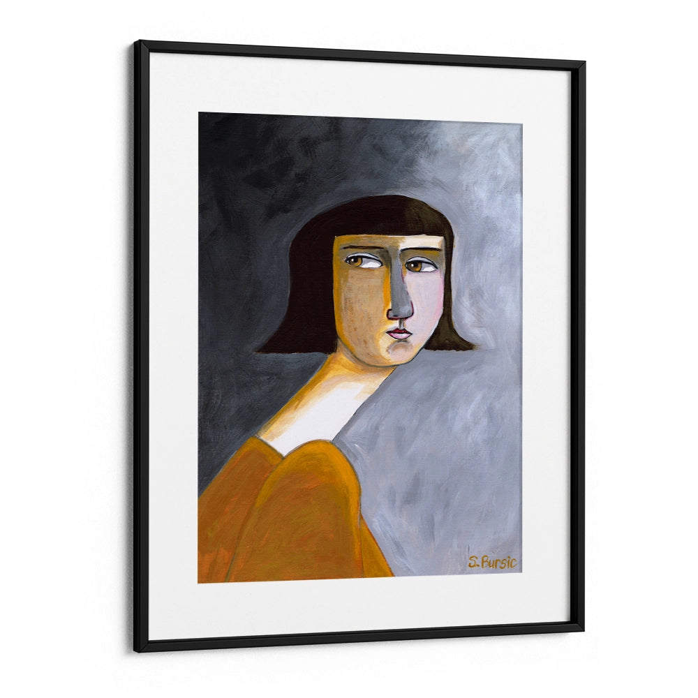 Brown Eyes Women Illustration Wall Art Print - XS / Matte Paper / Rolled Art - Nook At You