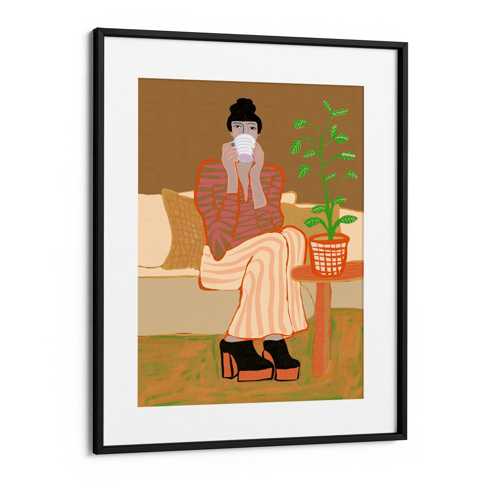 Lady having coffee Women Illustration Poster - XS / Matte Paper / Rolled Art - Nook At You
