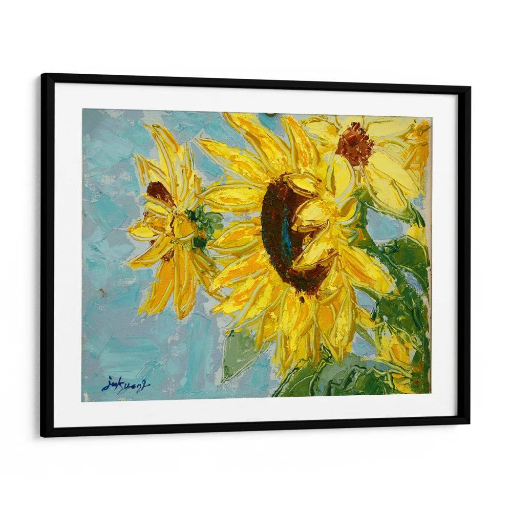 Bright Yellow Sunflowers Floral Wall Art For Living Room - XS / Matte Paper / Rolled Art - Nook At You