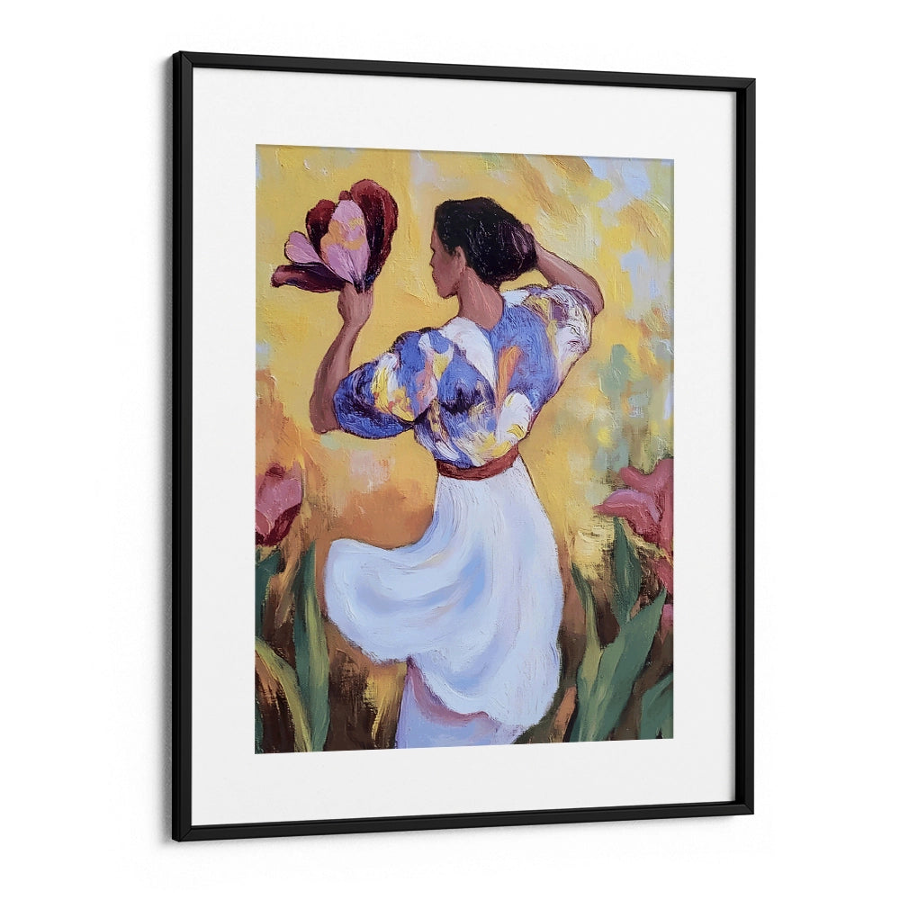 Dance Of The Tulips Women Illustration Wall Art - XS / Matte Paper / Rolled Art - Nook At You
