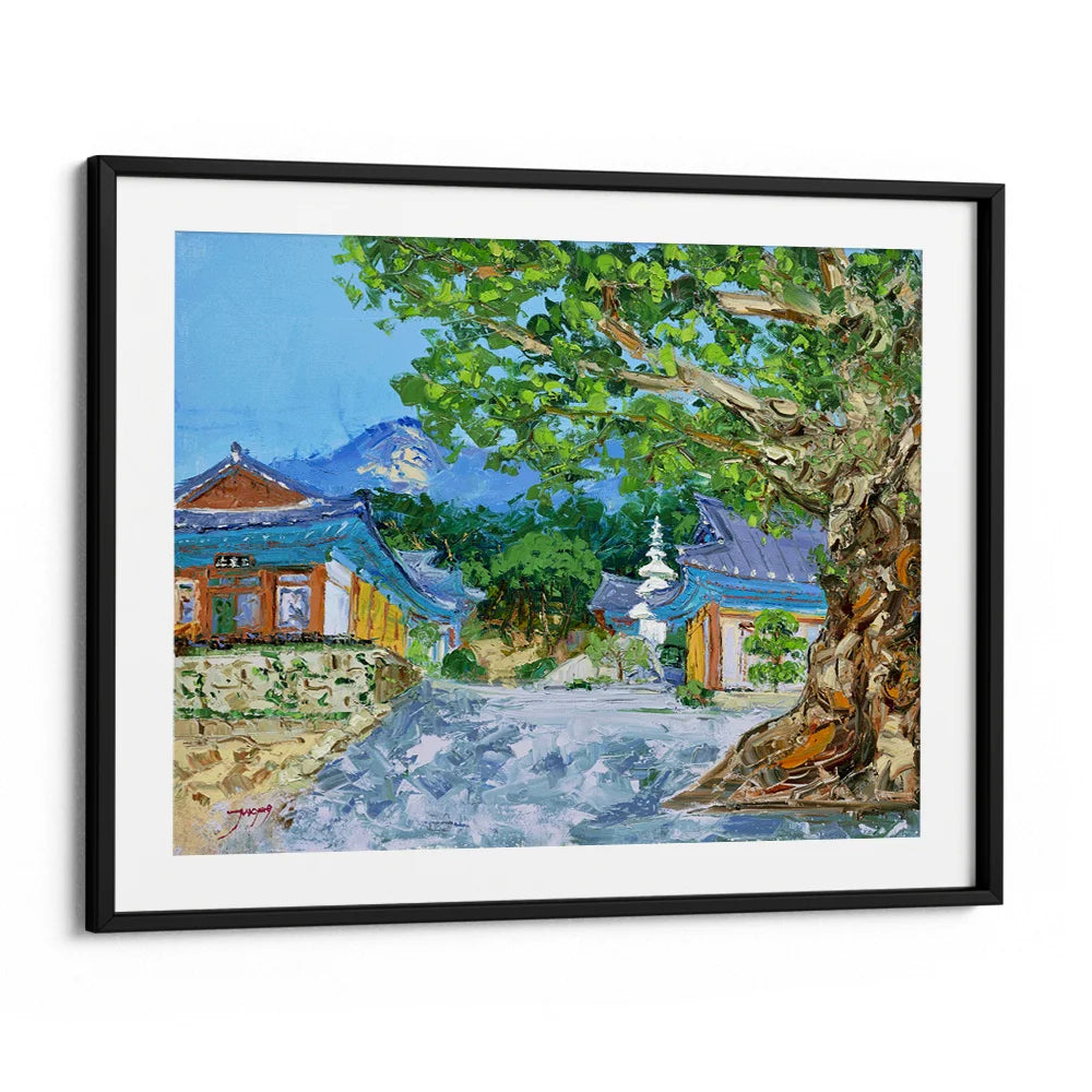 Korean Temple Mountain View Landscape Print - XS / Matte Paper / Rolled Art - Nook At You