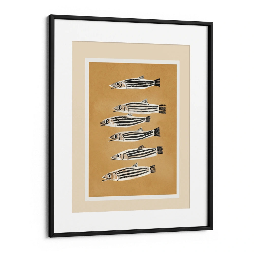 Minimal Fish Study Abstract Painting for Living Room - XS / Matte Paper / Rolled Art - Nook At You