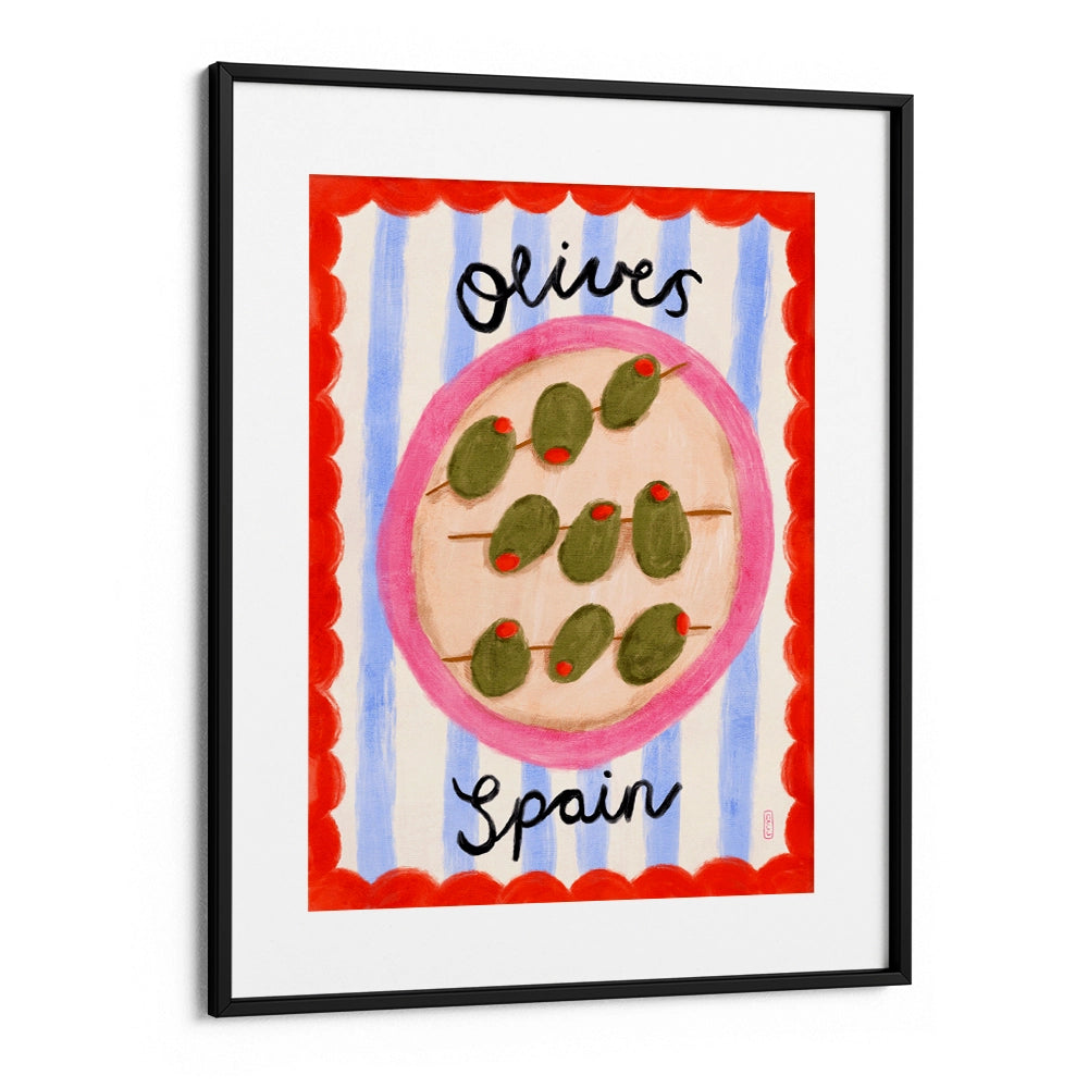 Spanish Olives Plate Gourmet Painting - XS / Matte Paper / Rolled Art - Nook At You