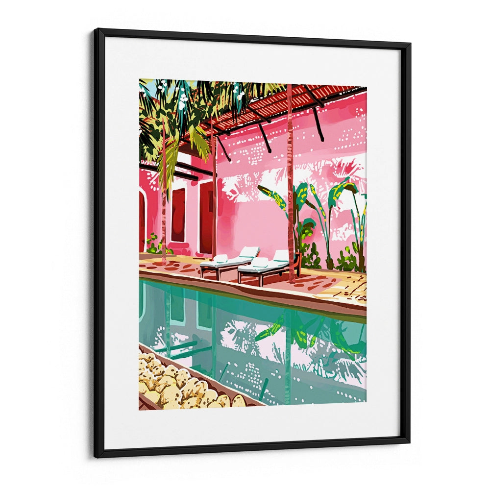 Vacay Villa With Poolside Scene Wall Art Prints - 5XL / Canvas / Rolled Art - Nook At You
