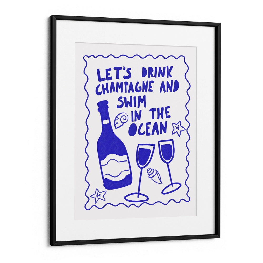 Champagne and Ocean Quotes Wall Art Poster - XS / Matte Paper / Rolled Art - Nook At You