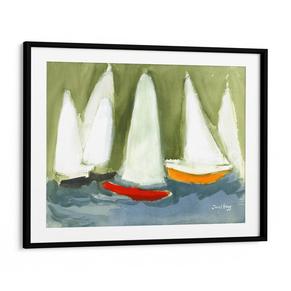 Modern Sailboats Seascape Abstract Wall Art - XS / Matte Paper / Rolled Art - Nook At You