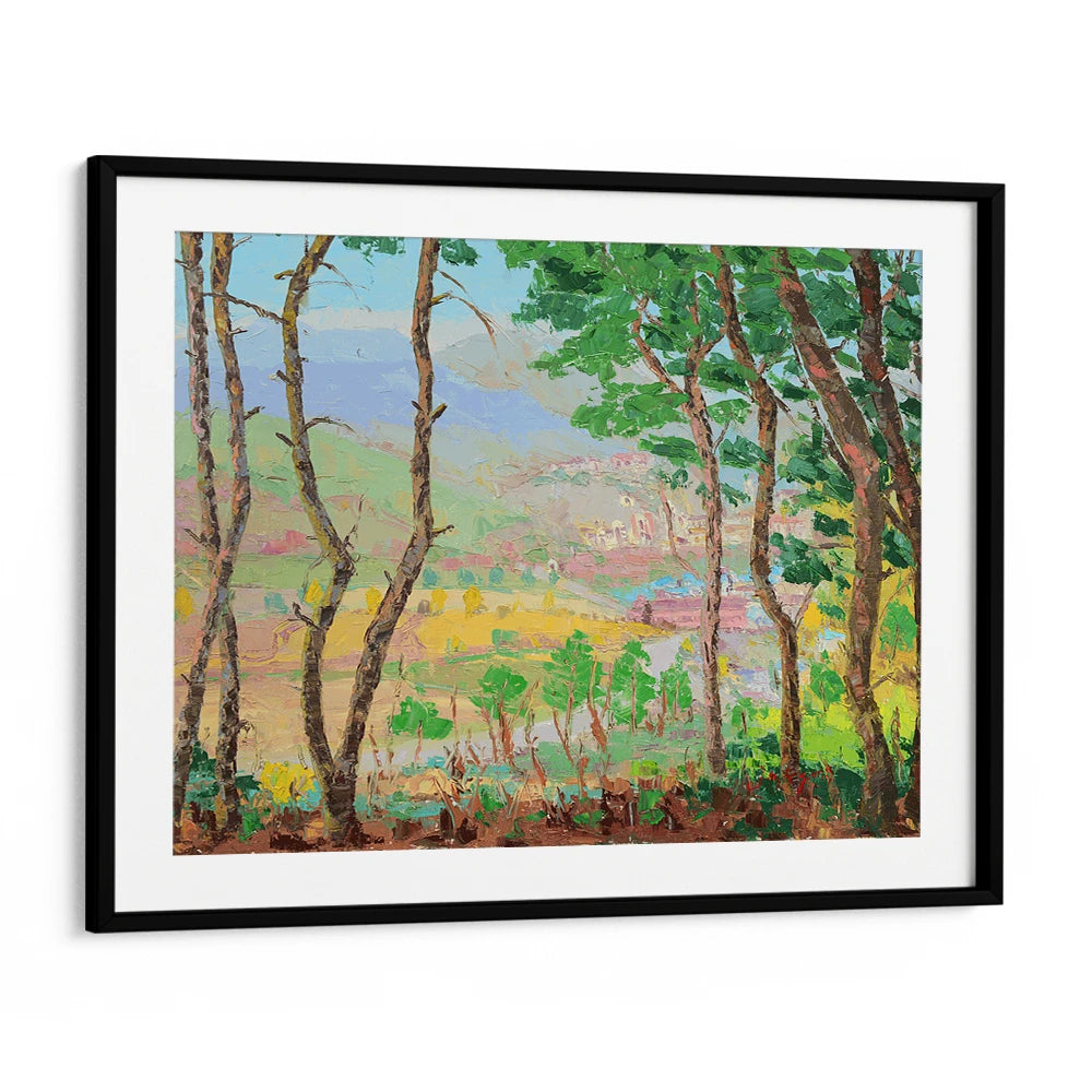 Scenic Valley Village Landscape Wall Art Painting - XS / Matte Paper / Rolled Art - Nook At You