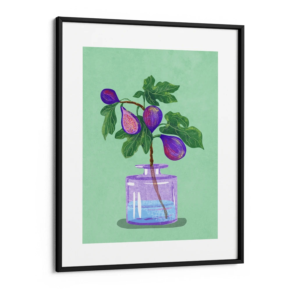 Figs Branch In Vase Botanical Painting - XS / Matte Paper / Rolled Art - Nook At You