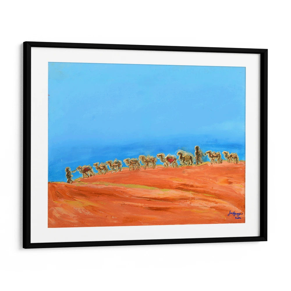 Desert Camel Caravan Landscape Wall Art Poster - XS / Matte Paper / Rolled Art - Nook At You