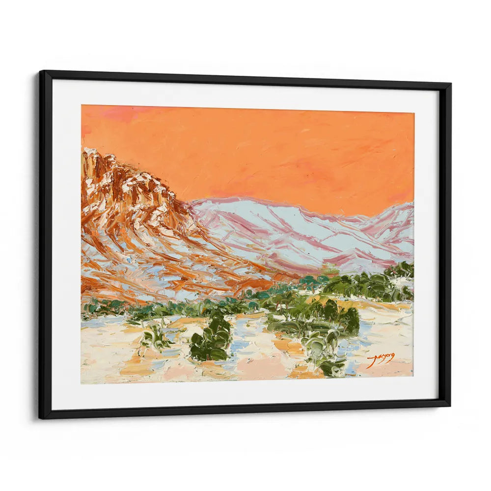 Orange Sky Desert Peaks Landscape Wall Art Poster - XS / Matte Paper / Rolled Art - Nook At You
