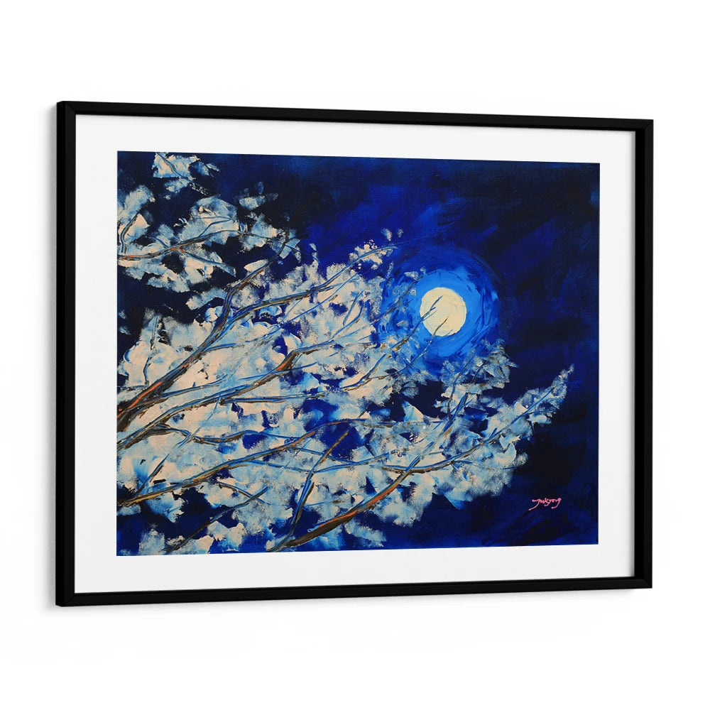 Moonlit Winter Branches Canvas Landscape Wall Art - XS / Matte Paper / Rolled Art - Nook At You