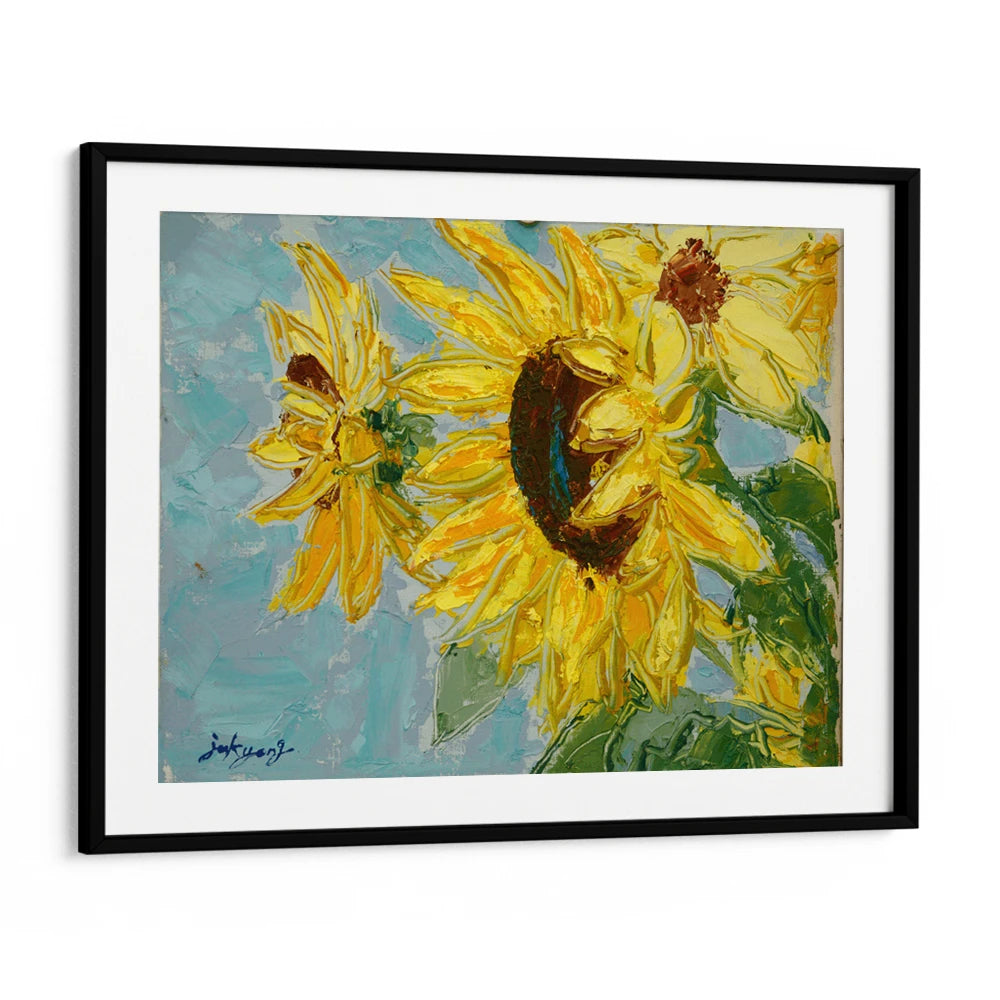 Bright Yellow Sunflowers Floral Wall Art For Living Room - XS / Matte Paper / Rolled Art - Nook At You