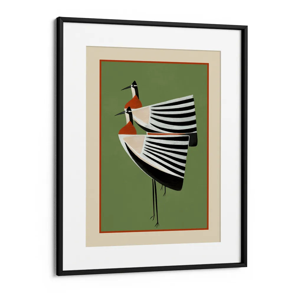Elegant Stacked Birds Abstract Painting - XS / Matte Paper / Rolled Art - Nook At You