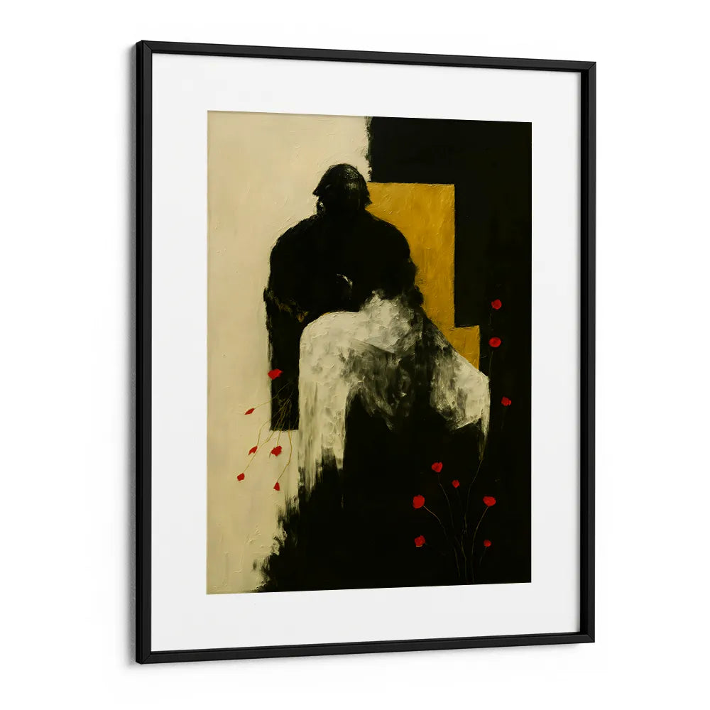 Abstract Couple Poppies Wall Art For Living Room - XS / Matte Paper / Rolled Art - Nook At You