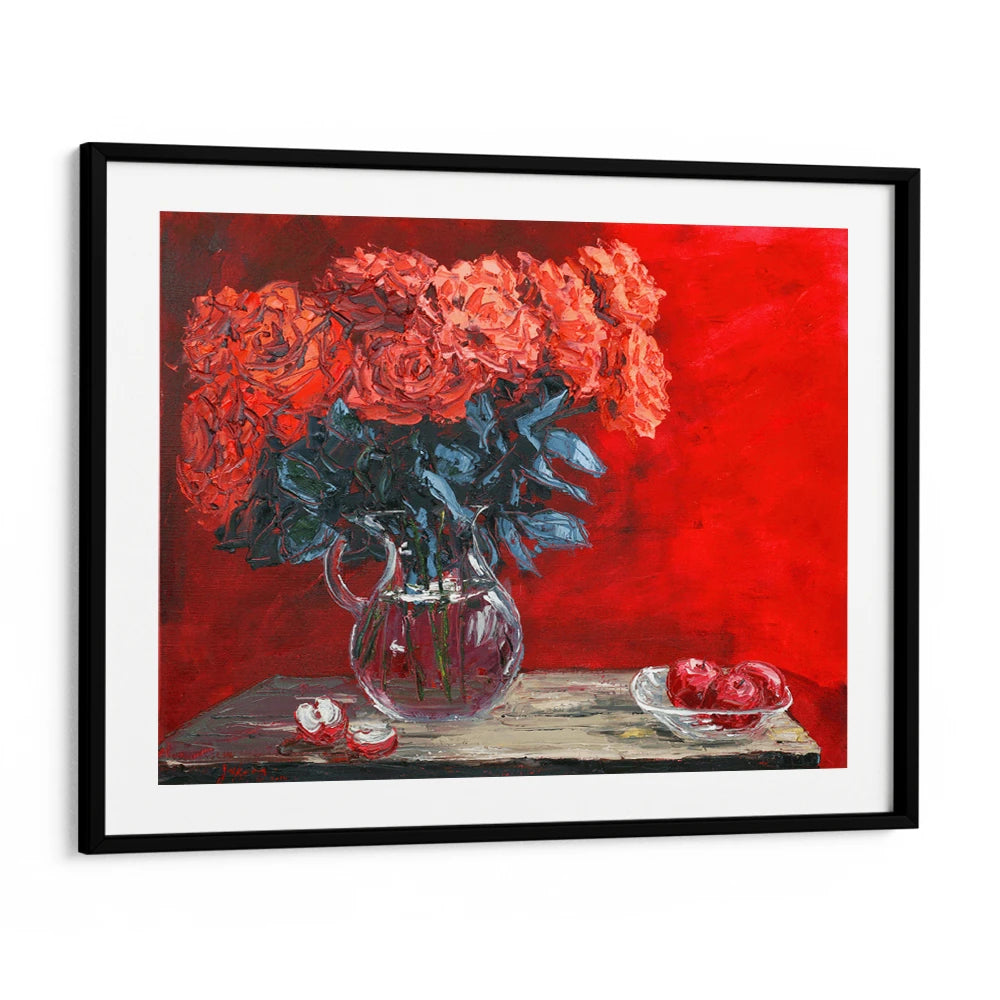 Vibrant Roses and Apples Botanical Art Poster - XS / Matte Paper / Rolled Art - Nook At You