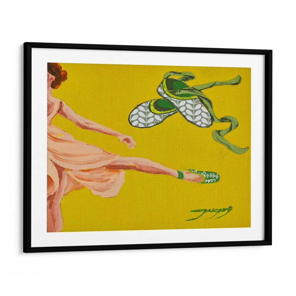 Dancing Ballerina Yellow Women Illustration Wall Art Poster - XS / Matte Paper / Rolled Art - Nook At You