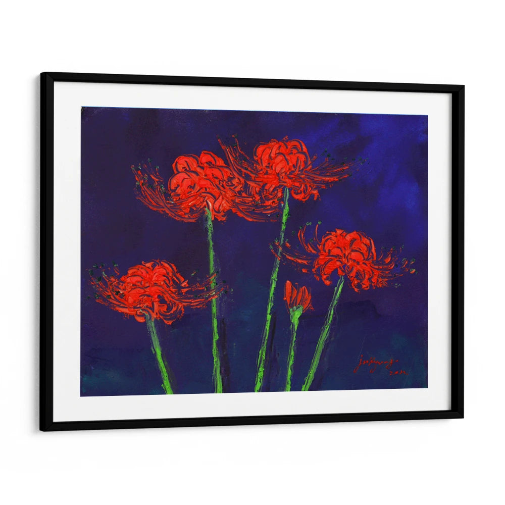 Vibrant Red Spider Lilies Botanical Painting - XS / Matte Paper / Rolled Art - Nook At You