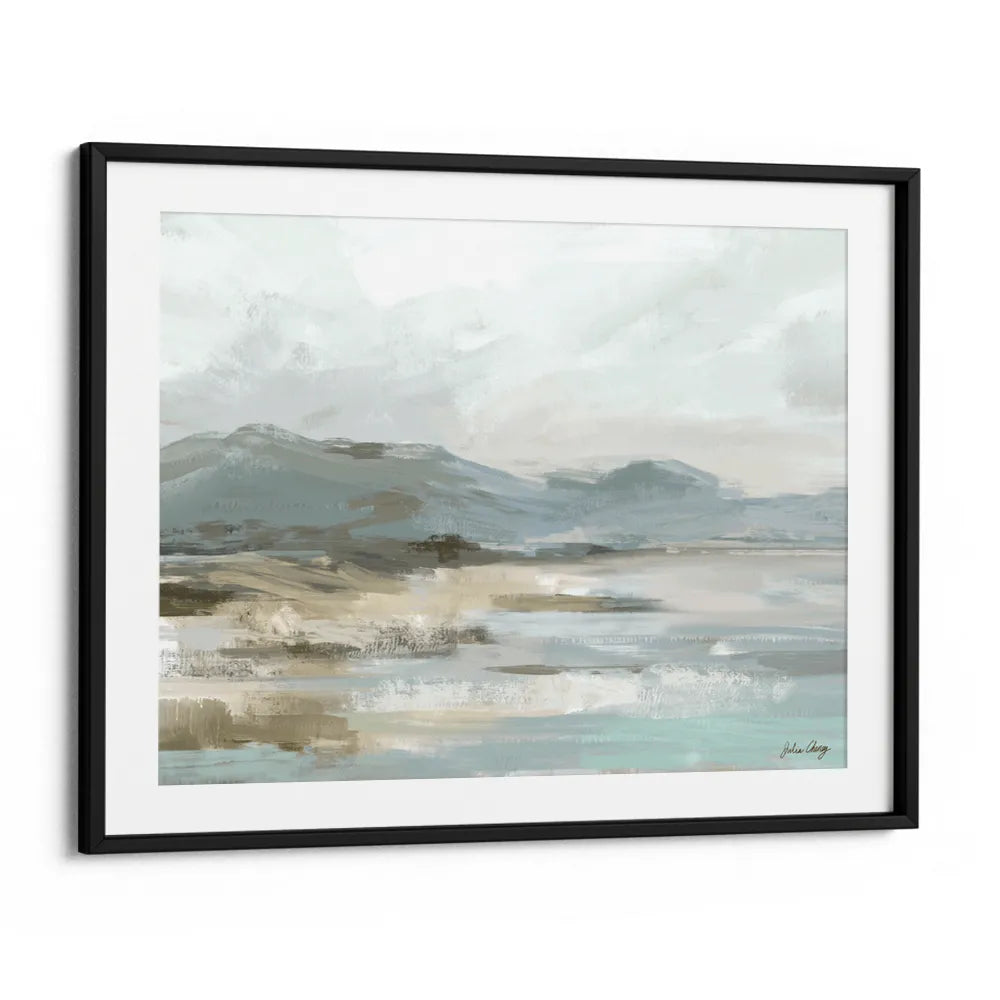 Misty Shore Abstract Painting For Living Room - XS / Matte Paper / Rolled Art - Nook At You