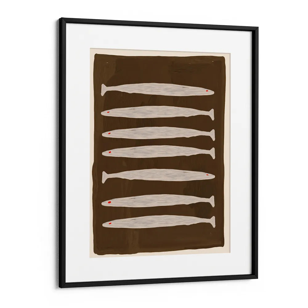 Seven White Fish Pattern Canvas Wall Art - XS / Matte Paper / Rolled Art - Nook At You