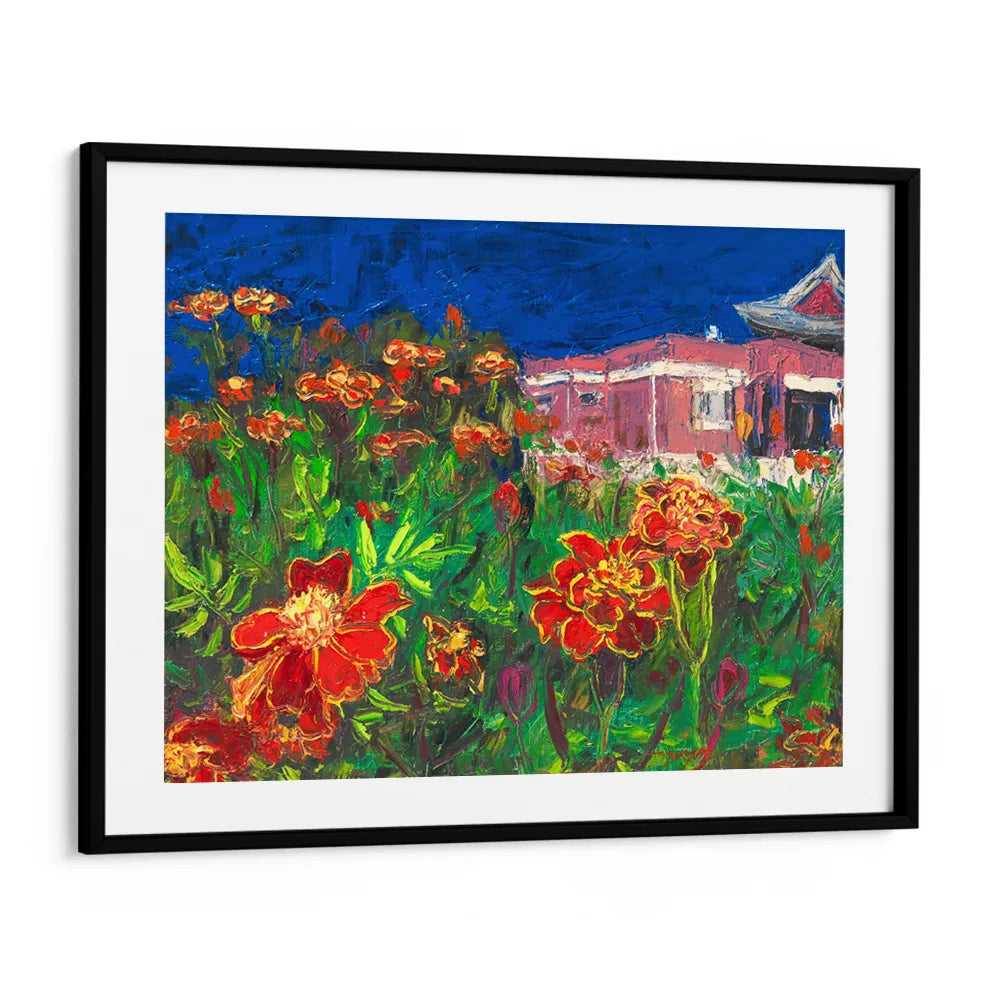 Temple Garden Marigolds Botanical Wall Art Poster - XS / Matte Paper / Rolled Art - Nook At You