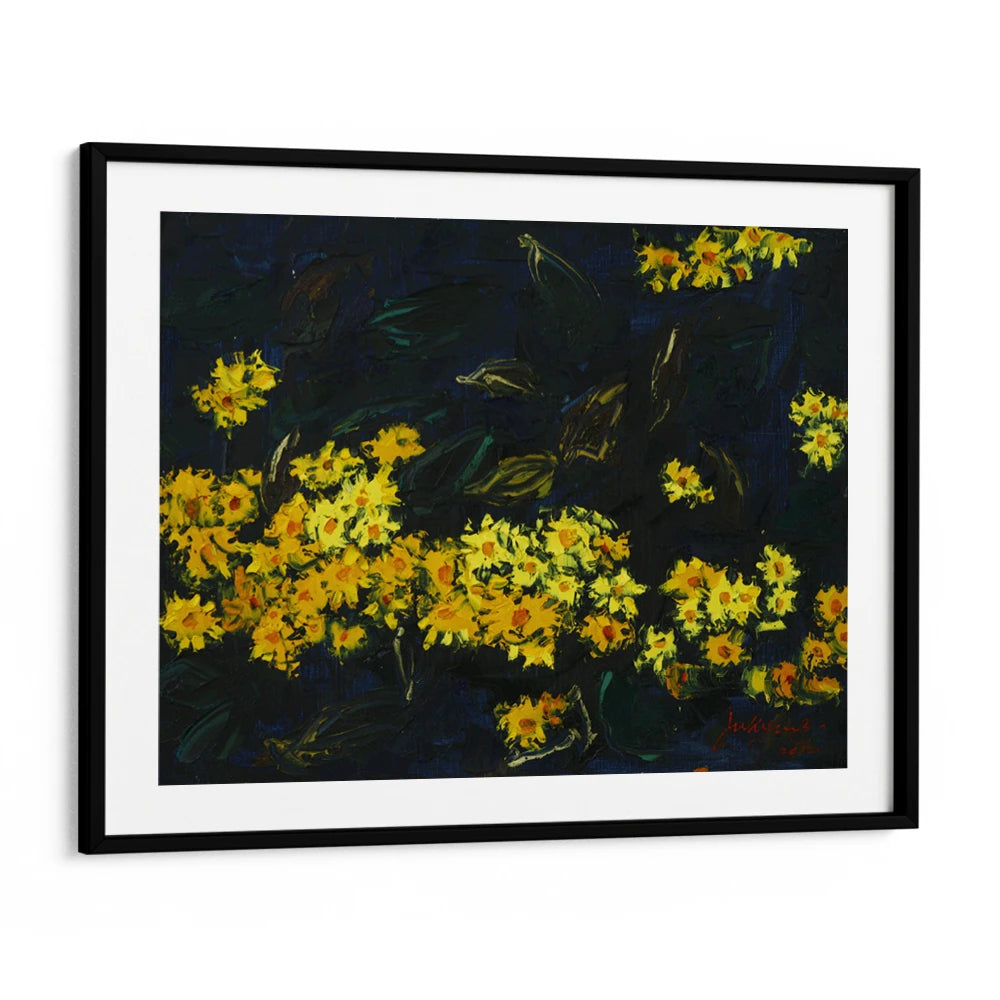 Night Garden Glow Botanical Painting For Living Room - XS / Matte Paper / Rolled Art - Nook At You
