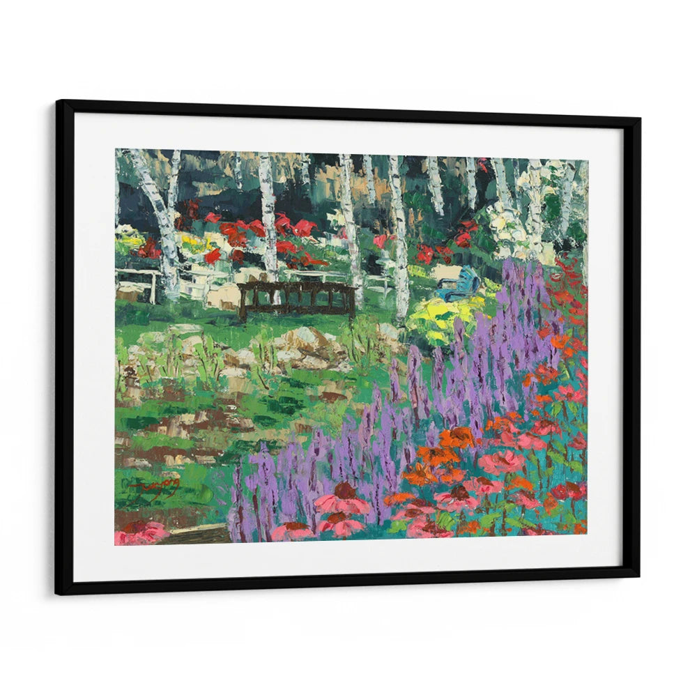 Summer Birch Garden Landscape Wall Art Print - XS / Matte Paper / Rolled Art - Nook At You