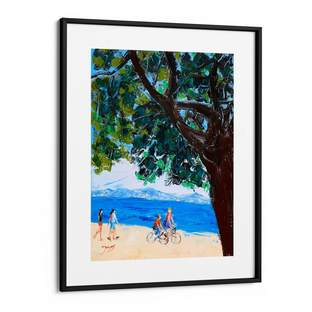Coastal Walk and Cycles Landscape Painting - XS / Matte Paper / Rolled Art - Nook At You
