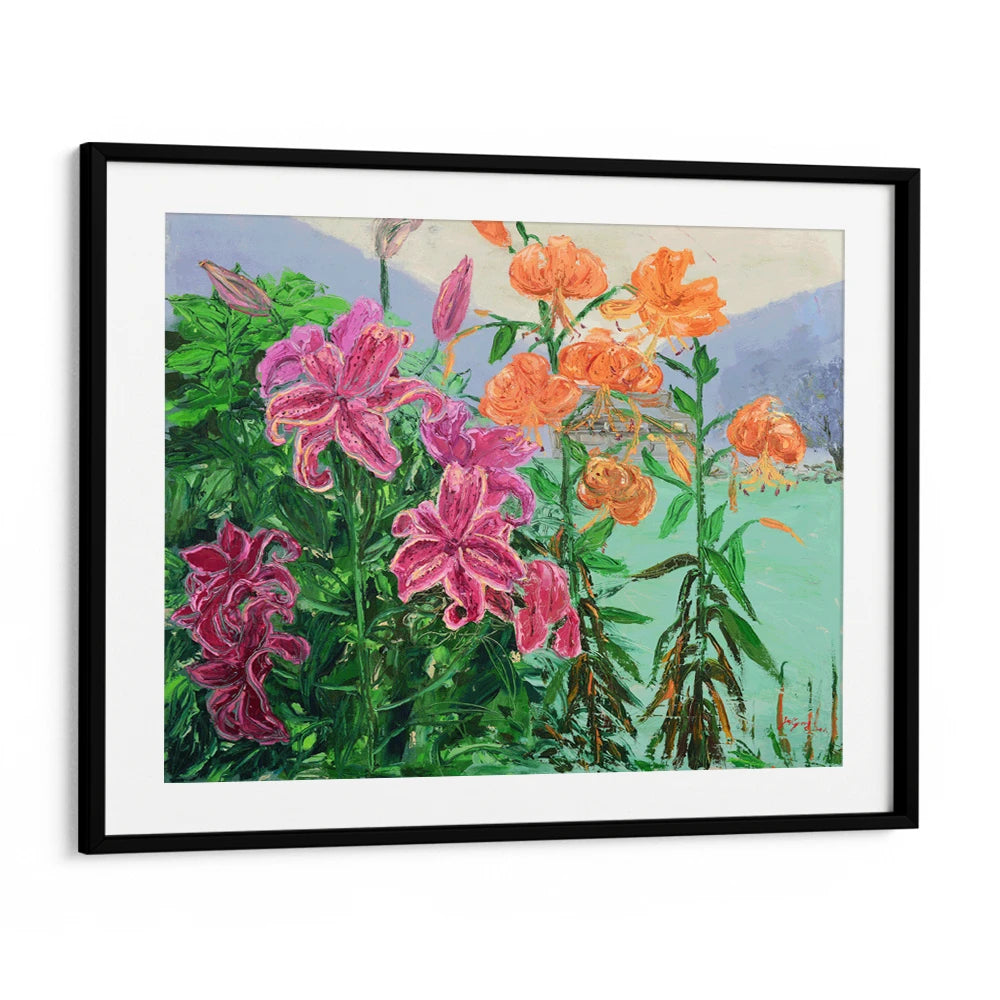 Pink Orange Garden Lilies Botanical Wall Art Poster - XS / Matte Paper / Rolled Art - Nook At You