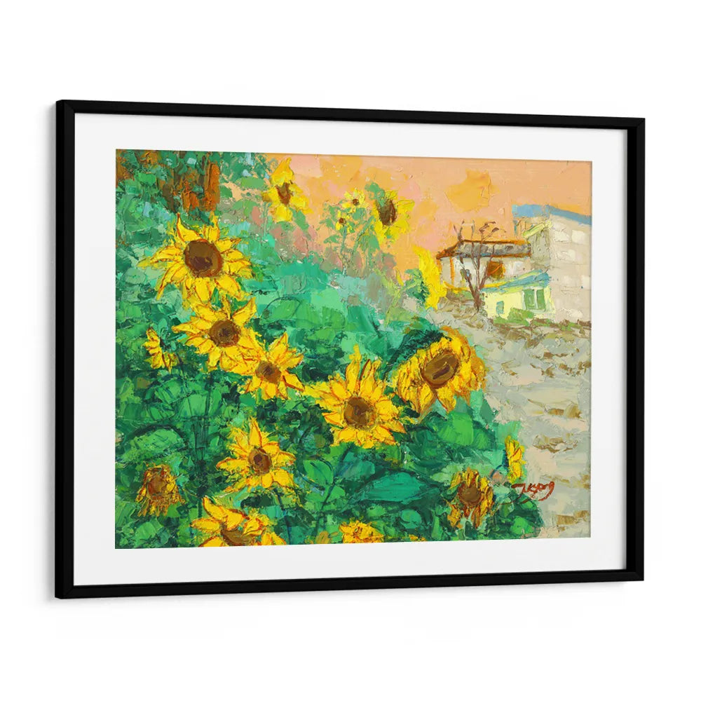 Sunflowers and City Botanical Wall Art Poster - XS / Matte Paper / Rolled Art - Nook At You