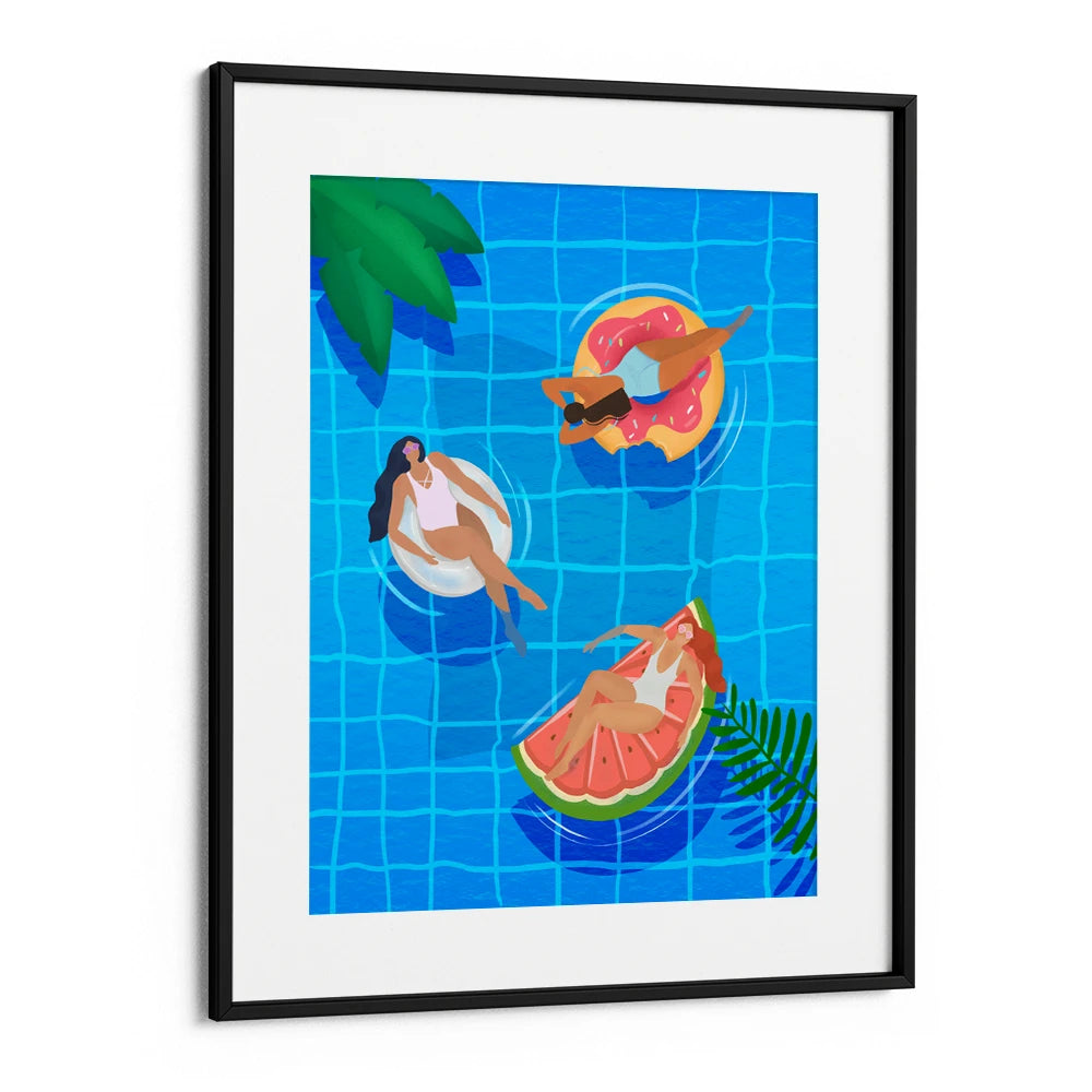 Pool Ladies Women Illustration Painting - XS / Matte Paper / Rolled Art - Nook At You
