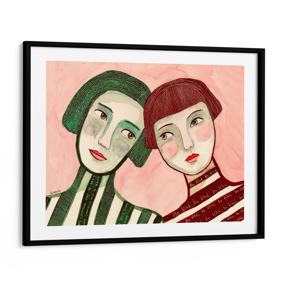 Kindred Spirits Love Women Illustration Wall Art Print - XS / Matte Paper / Rolled Art - Nook At You