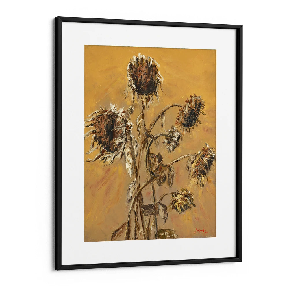 Dried Autumn Sunflowers Floral Painting - XS / Matte Paper / Rolled Art - Nook At You