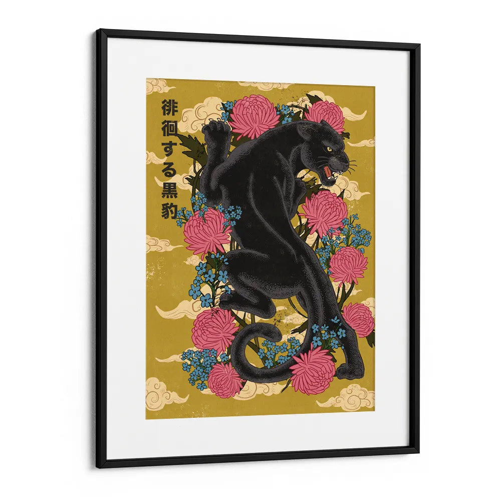Japanese Black Panther Canvas Wall Art - XS / Matte Paper / Rolled Art - Nook At You