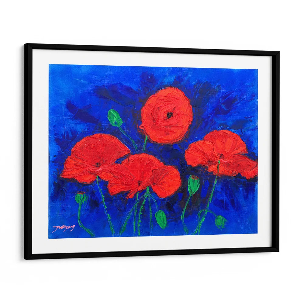Vibrant Red Poppies Botanical Wall Art For Living Room - XS / Matte Paper / Rolled Art - Nook At You