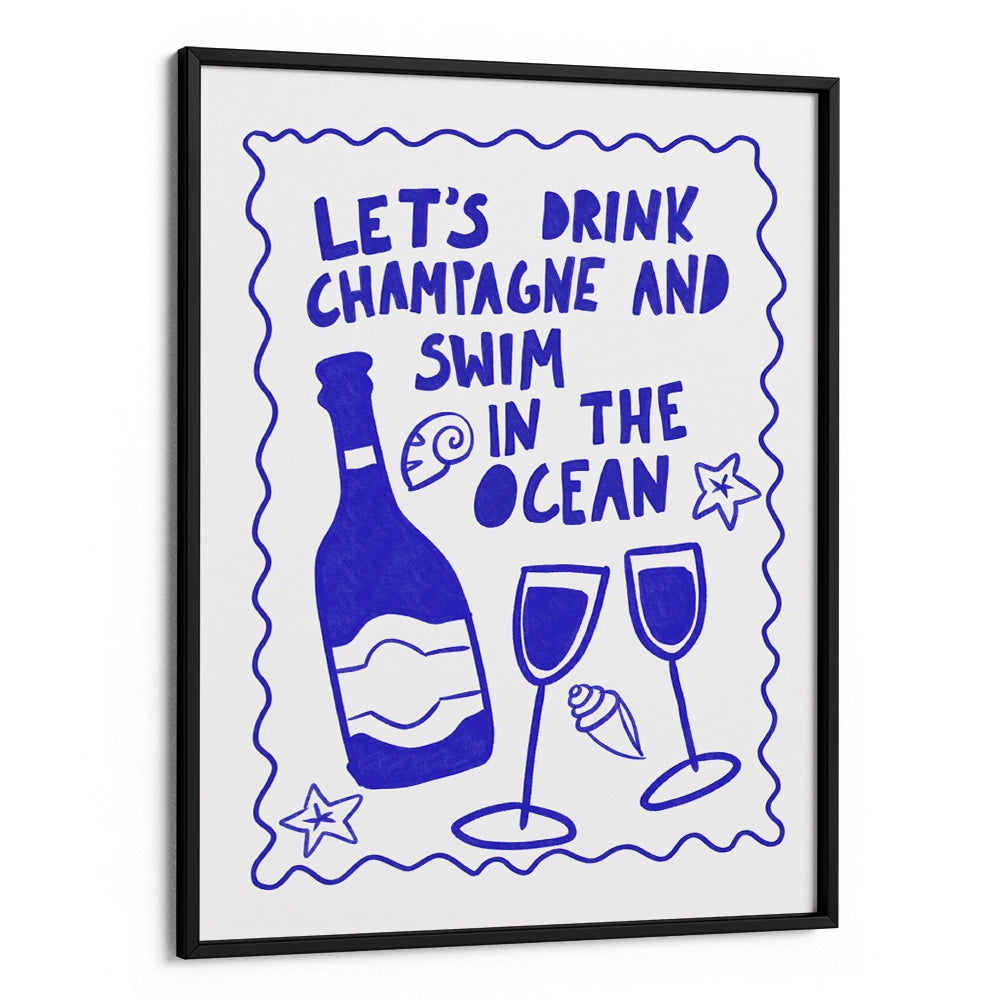 Champagne and Ocean Quotes Wall Art Poster - XS / Matte Paper / Rolled Art - Nook At You