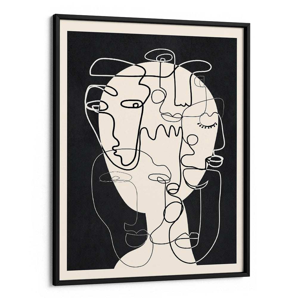 Abstract Line Faces Wall Art for Living Room - XS / Matte Paper / Rolled Art - Nook At You