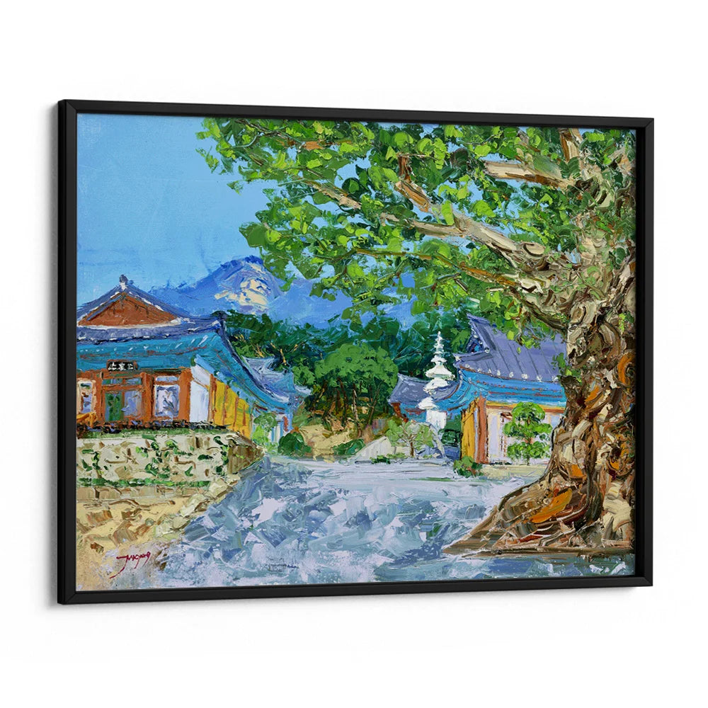 Korean Temple Mountain View Landscape Print - XS / Matte Paper / Rolled Art - Nook At You