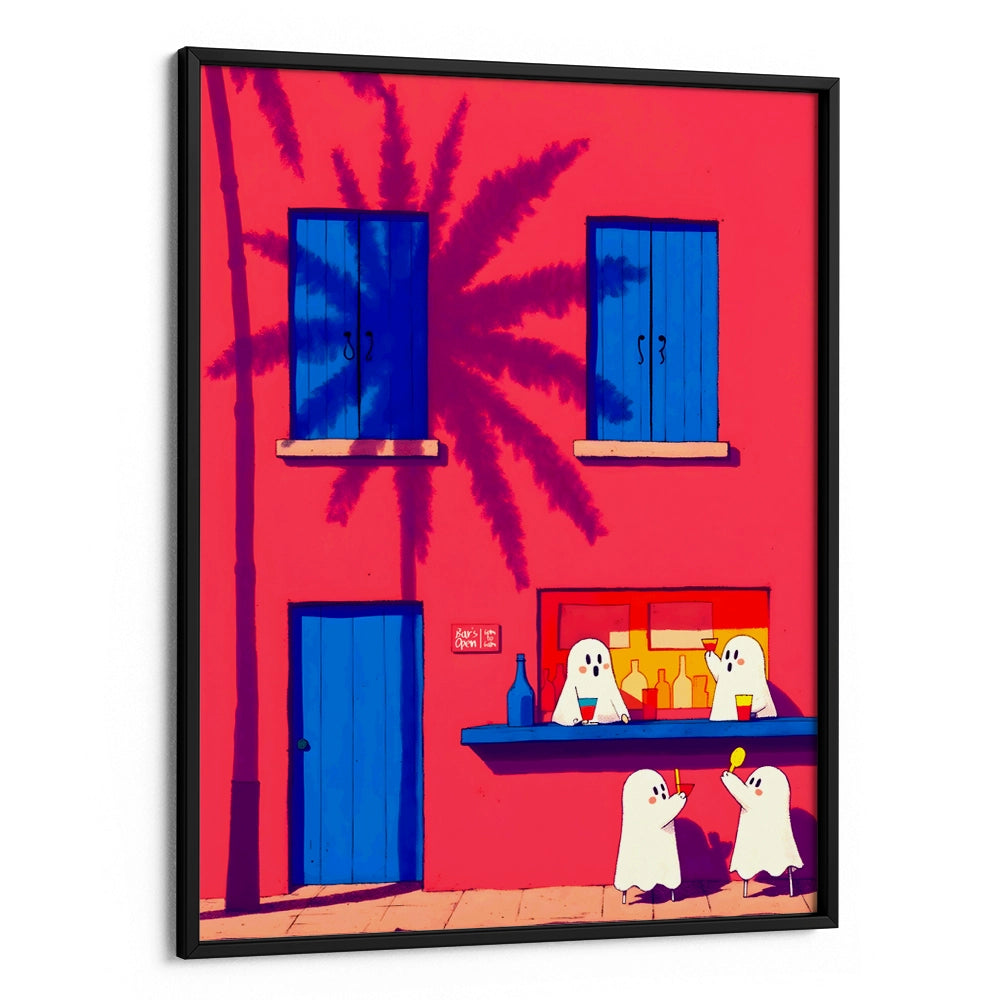 Playful Ghosts At A Bar Wall Art Poster - XS / Matte Paper / Rolled Art - Nook At You