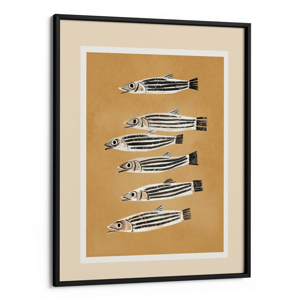 Minimal Fish Study Abstract Painting for Living Room - XS / Matte Paper / Rolled Art - Nook At You