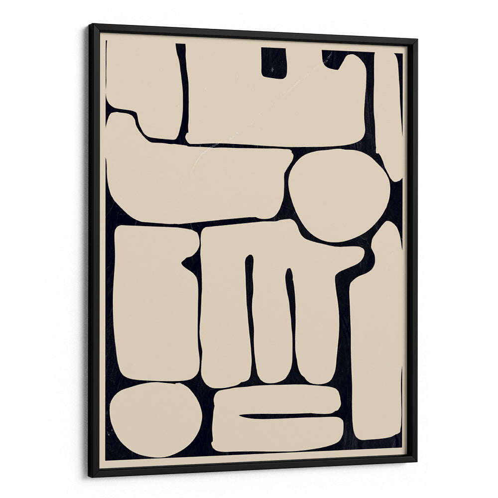 Pale Shapes – Beige and Black Modern Abstract Wall Art - XS / Matte Paper / Rolled Art - Nook At You